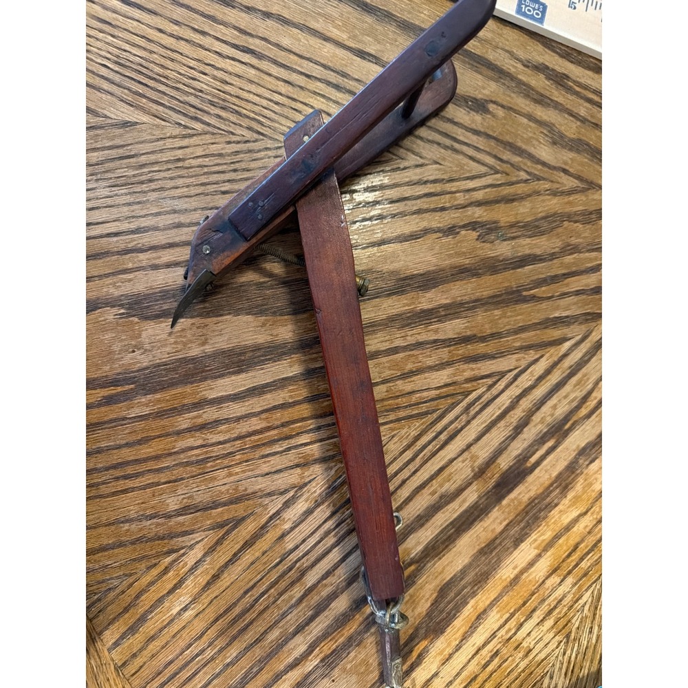 vintage Wooden Leather miniature plow